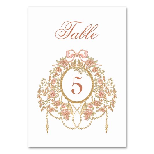 Elegant Frame Table Number Tischnummer (Vorderseite)