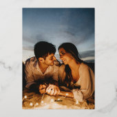 Elegant Framed Ivory & Black Design Gold Folieneinladung (Rückseite)