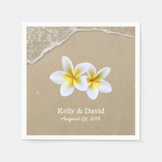 Elegant Frangipani Blume Beach Wedding Serviette (Vorderseite)