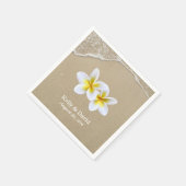 Elegant Frangipani Blume Beach Wedding Serviette (Ecke)