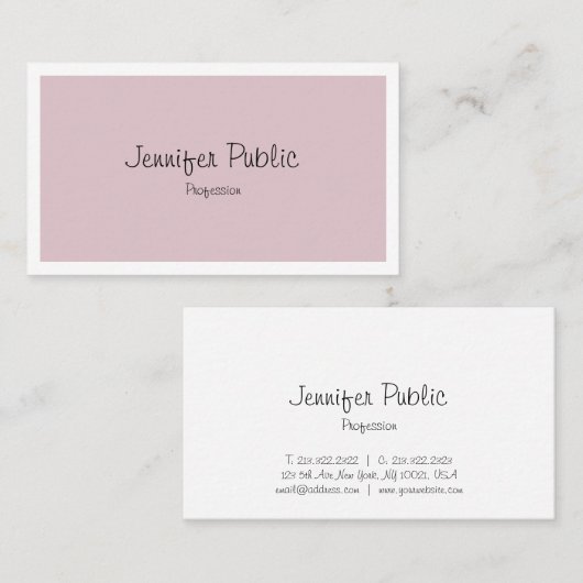 Elegant Freehand Script Clean Design Schlicht Tren Visitenkarte (Vorne/Hinten)