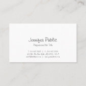 Elegant Freehand Script Minimalistisch Design Tren Visitenkarte (Rückseite)