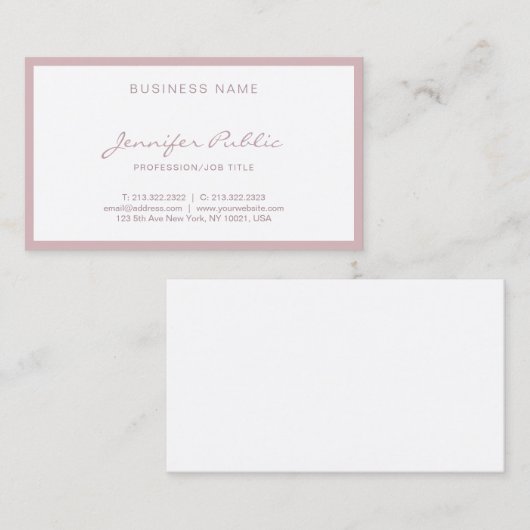 Elegant Freehand Script Minimalistisch Modern Simp Visitenkarte (Vorne/Hinten)