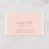 Elegant Freehand Script Sleek Design Pink Schlicht Visitenkarte (Rückseite)