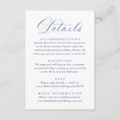 Elegant French Blue Floral Wedding Details Begleitkarte (Vorderseite)
