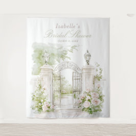 Elegant French Chateau Pastel Bridal Garden Wandteppich