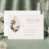 Elegant French Chateau Wedding Response Card RSVP Karte