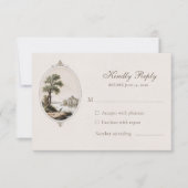 Elegant French Chateau Wedding Response Card RSVP Karte (Vorderseite)