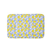 Elegant French Country Lemon Blue Botanical Badematte (Vorderseite)