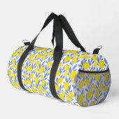Elegant French Country Lemon Blue Botanical Duffle Bag (Rechte Ecke)