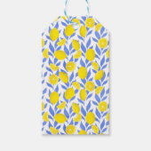 Elegant French Country Lemon Blue Botanical Geschenkanhänger (Vorderseite)