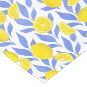 Elegant French Country Lemon Blue Botanical Kurzer Tischläufer (Ecke)
