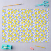 Elegant French Country Lemon Blue Botanical Seidenpapier (Basteln)