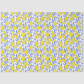 Elegant French Country Lemon Blue Botanical Seidenpapier (Vorderseite)