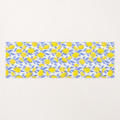 Elegant French Country Lemon Blue Botanical Yogamatte (Vorderseite (Horizontal))