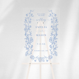 Elegant French Dusty Blue Vintag Acrylschild