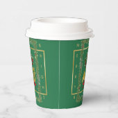 Elegant French Horn Christmas Green Pappbecher (Rechts)