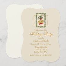 Elegant French Horn Christmas Irish Cream Card