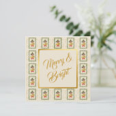 Elegant French Horn Christmas Irish Cream Card (Stehend Vorderseite)