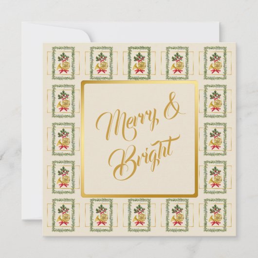 Elegant French Horn Christmas Irish Cream Card (Vorderseite)