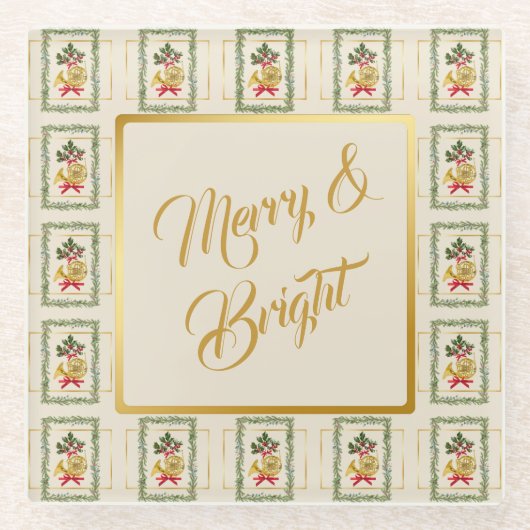 Elegant French Horn Christmas Irish Cream Glasuntersetzer (Vorderseite)