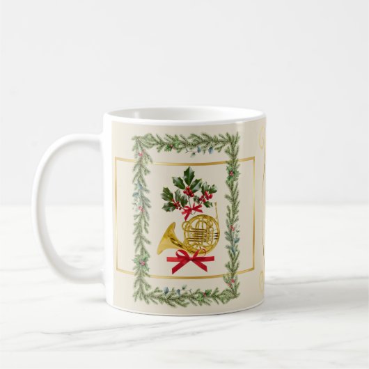 Elegant French Horn Christmas Irish Cream Kaffeetasse (Links)