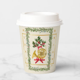 Elegant French Horn Christmas Irish Cream Pappbecher