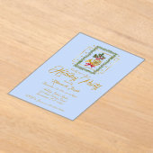 Elegant French Horn Christmas Light Blue Acryleinladungen (Ablage )