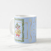 Elegant French Horn Christmas Light Blue Kaffeetasse (Vorderseite Links)