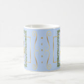 Elegant French Horn Christmas Light Blue Kaffeetasse (Mittel)