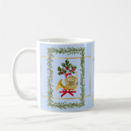 Elegant French Horn Christmas Light Blue Kaffeetasse