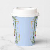 Elegant French Horn Christmas Light Blue Paper Cup Pappbecher (Rechts)