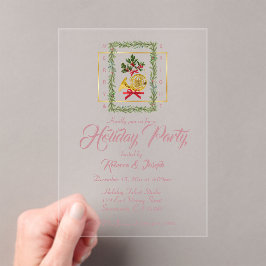 Elegant French Horn Christmas Mauve Acryleinladungen