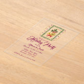 Elegant French Horn Christmas Purple Acryleinladungen (Ablage )