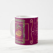 Elegant French Horn Christmas Purple Kaffeetasse (Vorderseite Links)