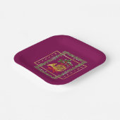Elegant French Horn Christmas Purple Pappteller (Gewinkelt)