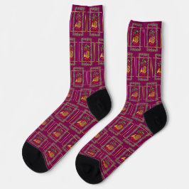 Elegant French Horn Christmas Purple Socken