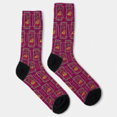 Elegant French Horn Christmas Purple Socken (Rechts)