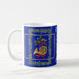 Elegant French Horn Christmas Royal Blue Kaffeetasse
