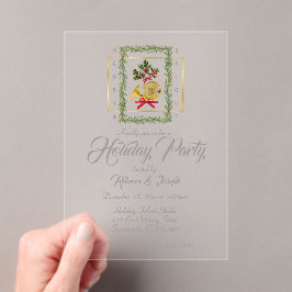 Elegant French Horn Christmas Taupe Acryleinladungen