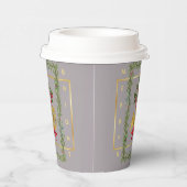 Elegant French Horn Christmas Taupe Paper Cup Pappbecher (Rechts)