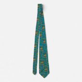 Elegant French Horn Christmas Teal Neck Tie Krawatte (Rückseite)