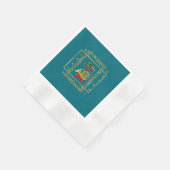 Elegant French Horn Christmas Teal Paper Serviette (Ecke)