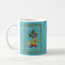 Elegant French Horn Christmas Turquoise Kaffeetasse