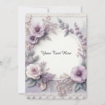 Elegant French Lilac Pastel Floral and Lace
