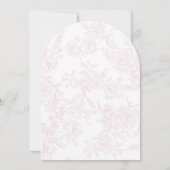 Elegant French Pink Toile Floral Wedding  Einladung (Rückseite)