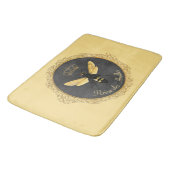 Elegant French Queen Bee Gray Gold Yellow Badematte (Schrägansicht)