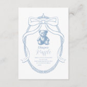 Elegant French Teddy Bear Diapper Raffle Begleitkarte (Vorderseite)