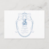 Elegant French Teddy Bear Diapper Raffle Begleitkarte (Vorderseite)