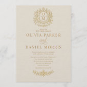 Elegant French Victorian Photo QR Code Wedding Einladung (Vorderseite)